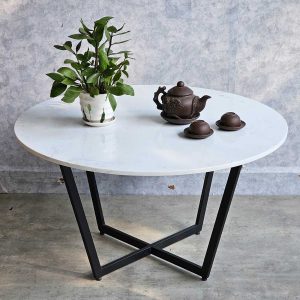 Bàn sofa tròn mặt đá chân sắt TT68188