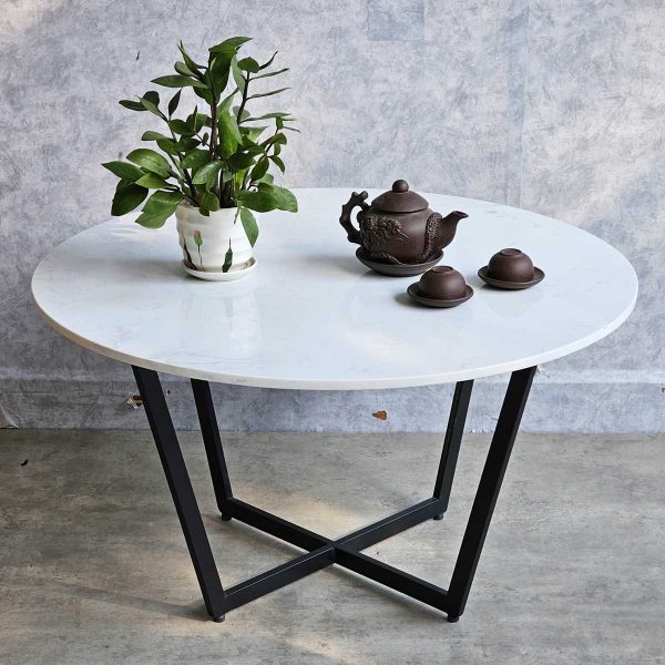 Bàn sofa tròn mặt đá chân sắt TT68188
