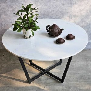 Bàn sofa tròn mặt đá chân sắt TT68188