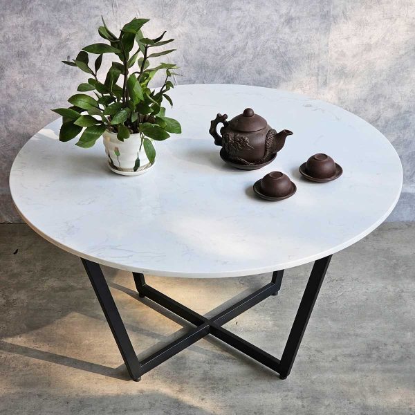 Bàn sofa tròn mặt đá chân sắt TT68188