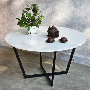 Bàn sofa tròn mặt đá chân sắt TT68188