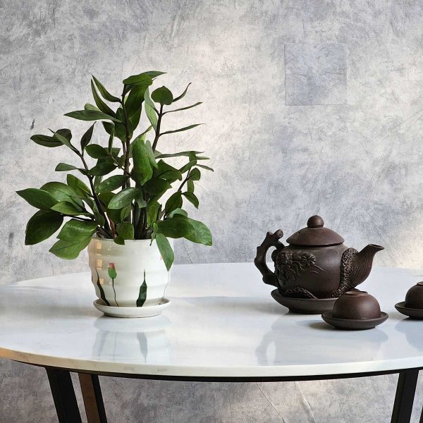 Bàn sofa tròn mặt đá chân sắt TT68188