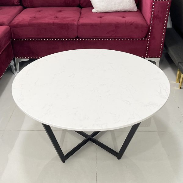 Bàn sofa tròn mặt đá chân sắt TT68188