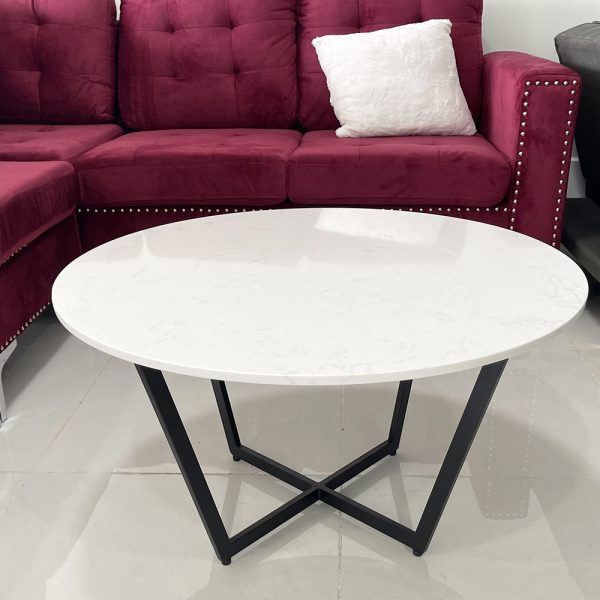 Bàn sofa tròn mặt đá chân sắt TT68188
