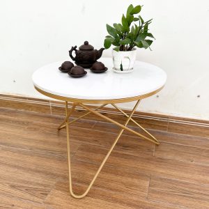 Bàn sofa tròn mặt đá chân sắt chữ V TT86220