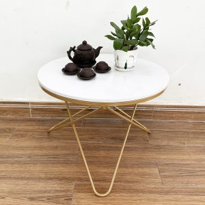 Bàn sofa tròn mặt đá chân sắt chữ V TT86220