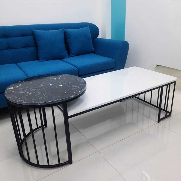 Bàn sofa mặt đá khung sơn màu vàng TT68179