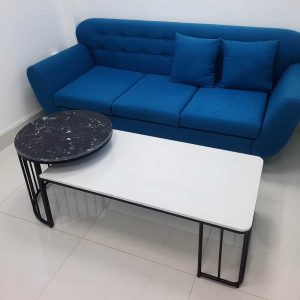 Bàn sofa mặt đá khung sơn màu vàng TT68179