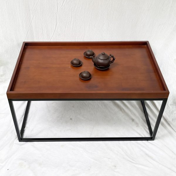 Bàn sofa chữ nhật mặt gỗ chân sắt TT68200