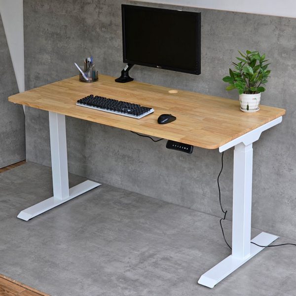 Bàn FlexiDesk mặt gỗ cao su 2 khớp chỉnh điện FLD001