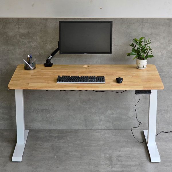 Bàn FlexiDesk mặt gỗ cao su 2 khớp chỉnh điện FLD001