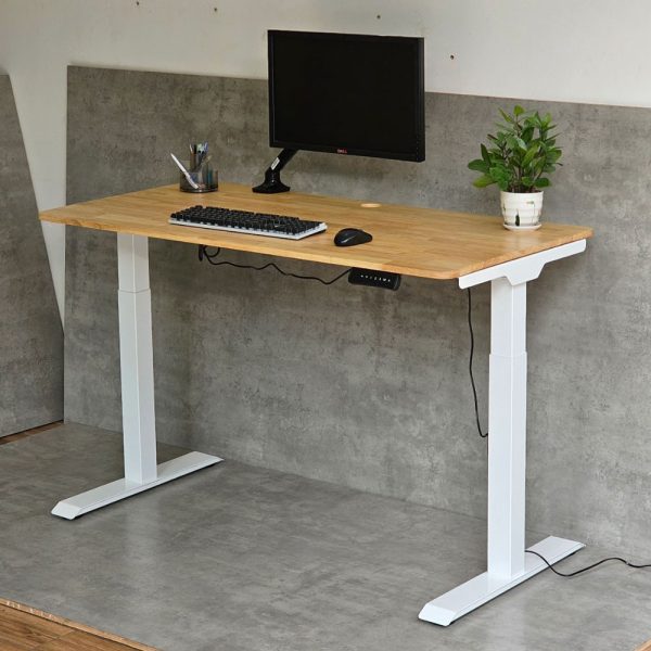 Bàn FlexiDesk mặt gỗ cao su 2 khớp chỉnh điện FLD001