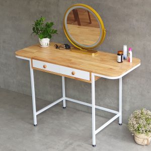 Bàn trang điểm gương điện 120x50cm gỗ cao su chân sắt BTD68064