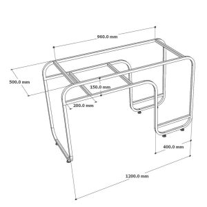 Bàn trang điểm gỗ tự nhiên hiện đại khung sắt BTD68063