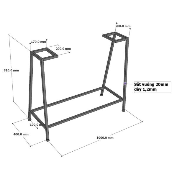 Bàn console có ngăn kéo 120x40x85cm gỗ cao su chân sắt CST069