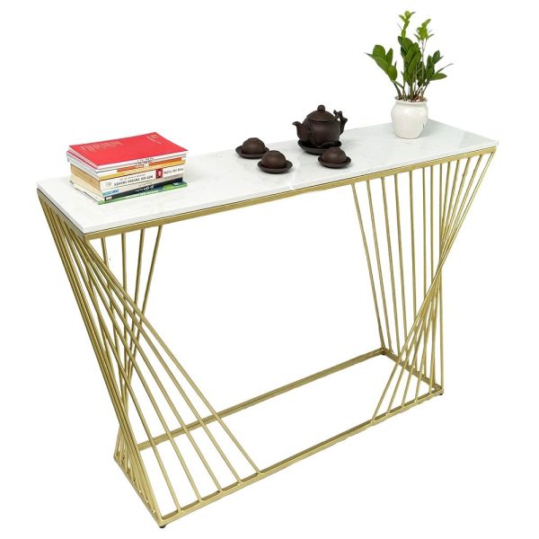 Bàn trang trí RANI mặt đá khung sắt CST027
