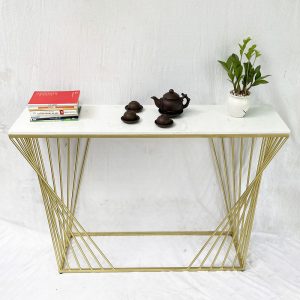 Bàn trang trí RANI mặt đá khung sắt CST027