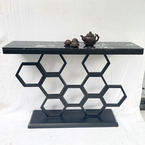 Bàn Console trang trí BEE khung sắt mặt đá CST029