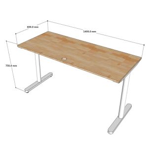 Chân sắt bàn 140x60cm hệ TIO - HCTO003