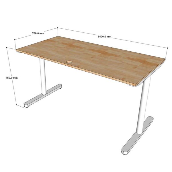 Chân sắt bàn 140x70cm hệ TIO - HCTO004