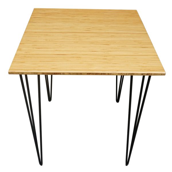 Bàn CafeBamboo vuông 60cm chân Hairpin CFB014