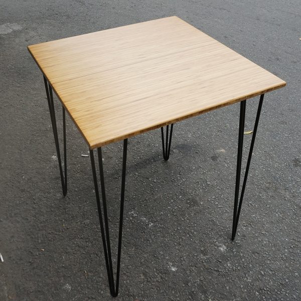 Bàn CafeBamboo vuông 60cm chân Hairpin CFB014