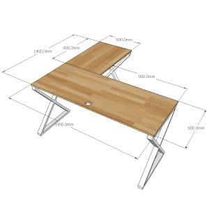 HBXC019 - Bàn góc chữ L 140x140 XConcept