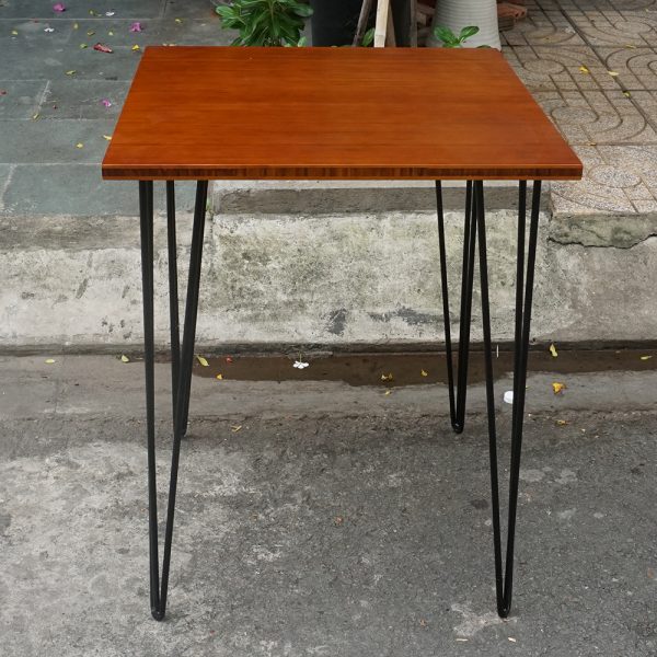 Bàn CafeBamboo vuông 60cm chân Hairpin CFB014