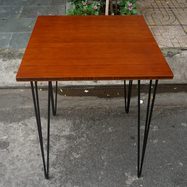 Bàn CafeBamboo vuông 60cm chân Hairpin CFB014