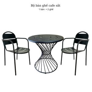 Bộ bàn ghế sắt cafe, ngoài trời CBCF247