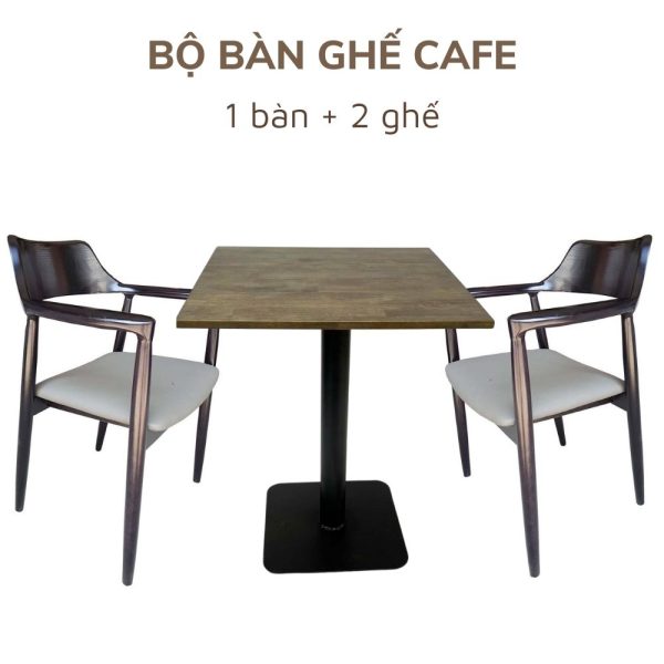 Bộ Bàn Cafe Vuông và 2 Ghế Cafe Hiroshima CBCF127