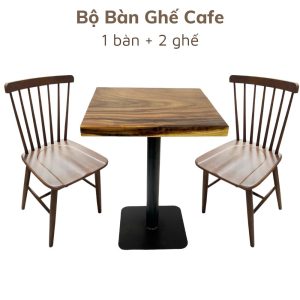 Bộ Bàn Ghế Cafe Gỗ Me Tây Tự Nhiên CBCF68128