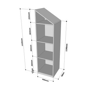 Kệ sách 4 tầng gỗ cao su màu gỗ tự nhiên BSS003