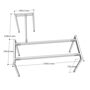 Chân Bàn Chữ L 140x140cm  Hệ OMA II HCOM212