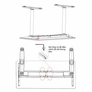 Chân bàn điện nâng hạ trụ tròn ETL-M2S2OBOL