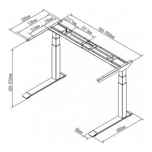 Chân bàn Flexi chữ C nâng hạ điện hình 2 động cơ 3 khớp ET223BZ