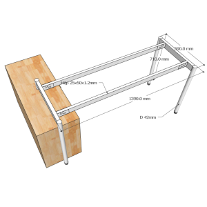 Chân Bàn Gác Tủ 140x60 Cm Hệ OMA II HCOM215