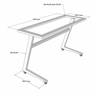 Chân bàn gấp sắt sơn tĩnh điện CHB68061