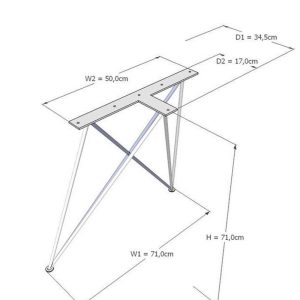 Bộ chân sắt Hairpin Pro cao 73cm sơn tĩnh điện CHB68045