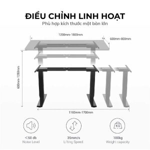 Bàn nâng hạ chiều cao động cơ điện 3 khớp 2 động cơ FLD026