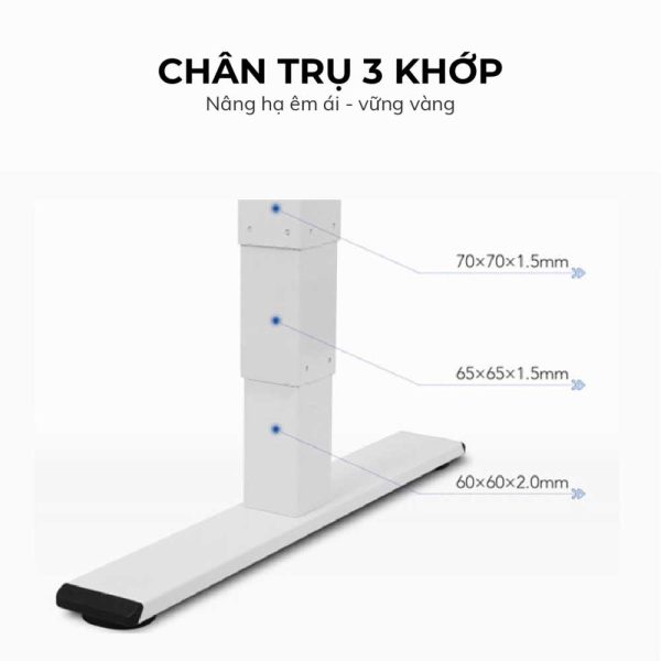 Chân bàn Flexi nâng hạ điện 3 khớp 2 động cơ ET225