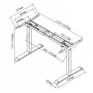 Chân bàn Flexi nâng hạ điện 3 khớp 2 động cơ ET225