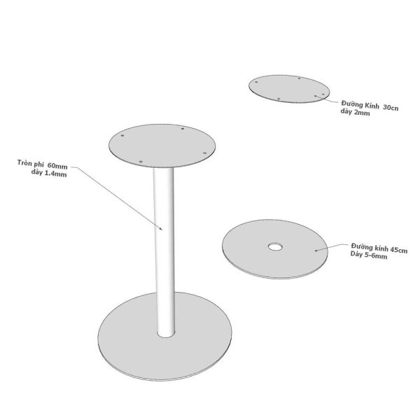 chân bàn cafe tròn 60x60cm mặt đá CFD68226