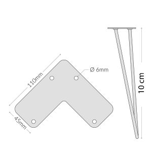 CHB68031 - Chân bàn Hairpin cao 10cm