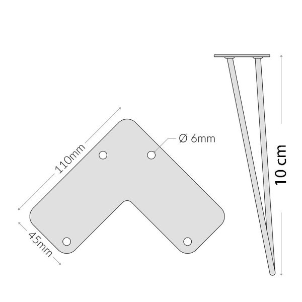 CHB68031 - Chân bàn Hairpin cao 10cm