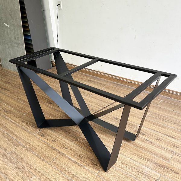 Bàn ăn mặt đá chân sắt sơn tĩnh điện BA68117
