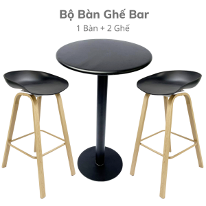 Combo Bàn Bar Tròn Và 2 Ghế Bar CBCF146