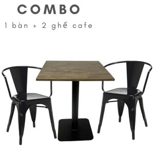 Bộ bàn ghế cafe tolix 2 ghế ngồi CBCF104