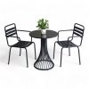 Combo bộ bàn cafe tròn 60x60cm và 2 ghế sắt ngoài trời CBCF283