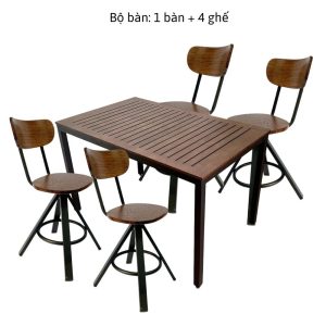 Bộ bàn ghế ăn nhỏ gọn 4 người CBBA101